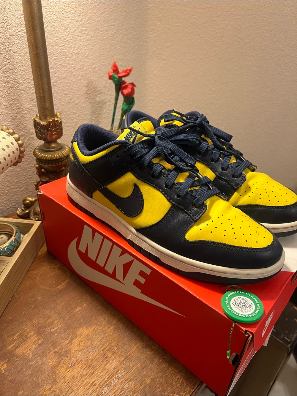 Nike Dunk Retro “Michigan” Varsity Maize/Midnight Navy Men’s 10.5 Authenticated - Picture 3 of 13
